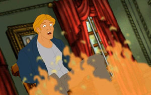 G. dans les flammes