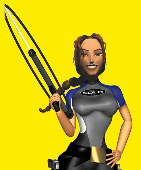 Lara avec un harpon