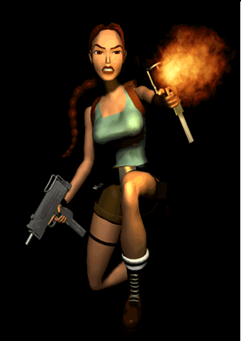 Lara qui tire a l'uzis